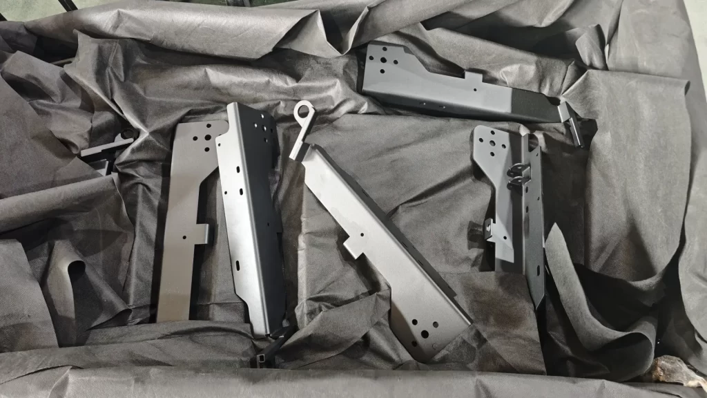 Metal parts that have been surface treated.