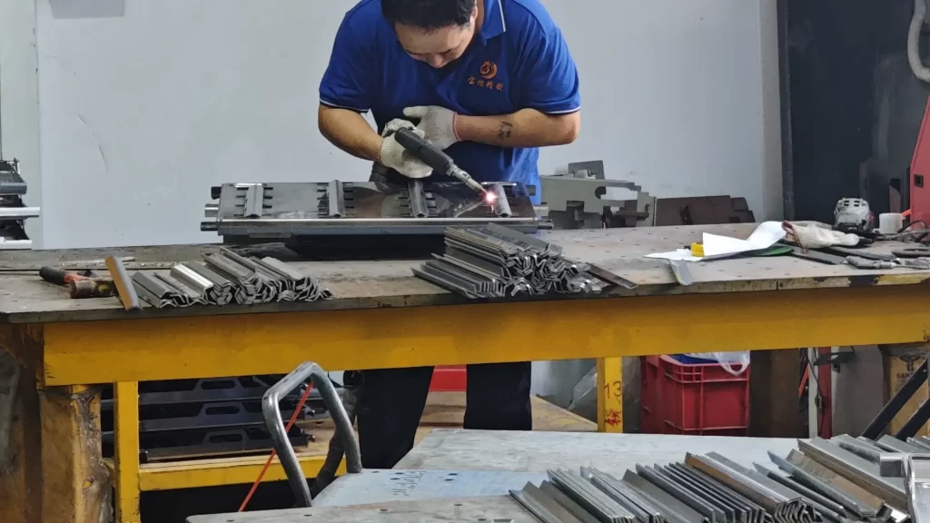 Workers are welding.