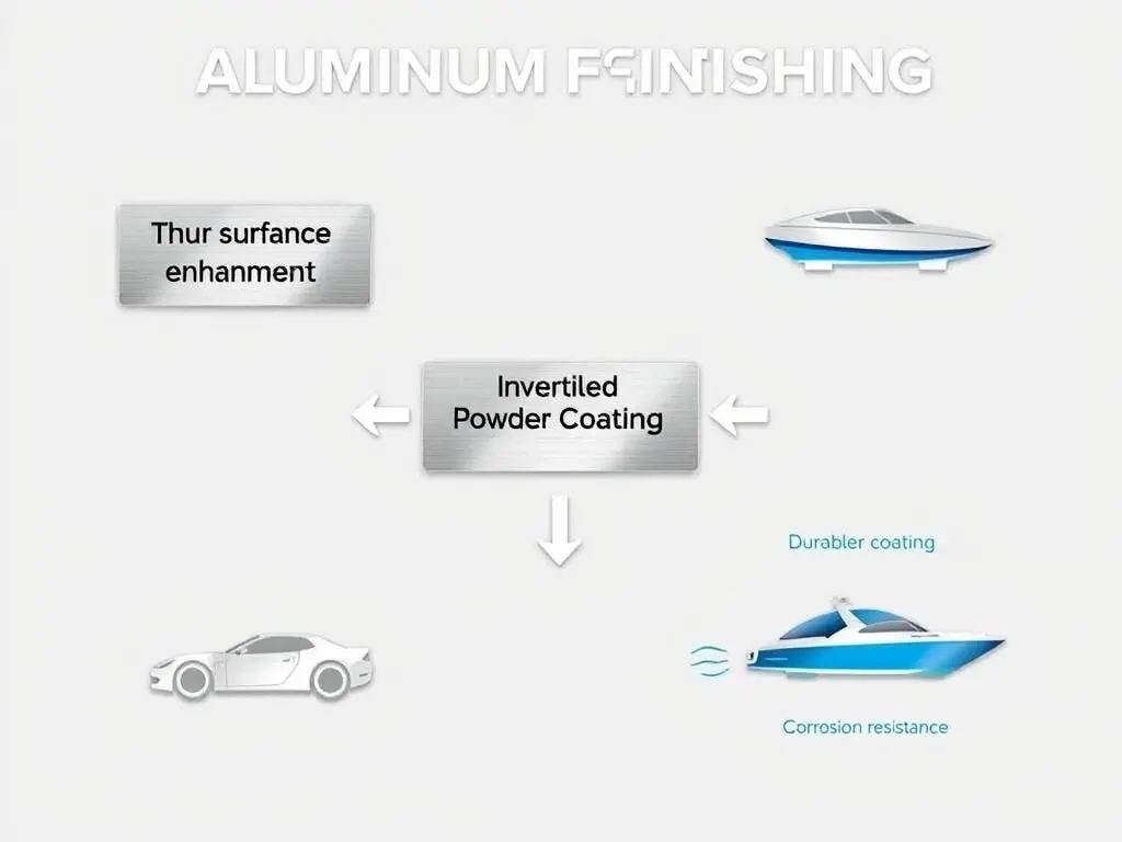 Process flowchart of aluminum anodizing and powder coating for corrosion-resistant transportation sheet metal parts.