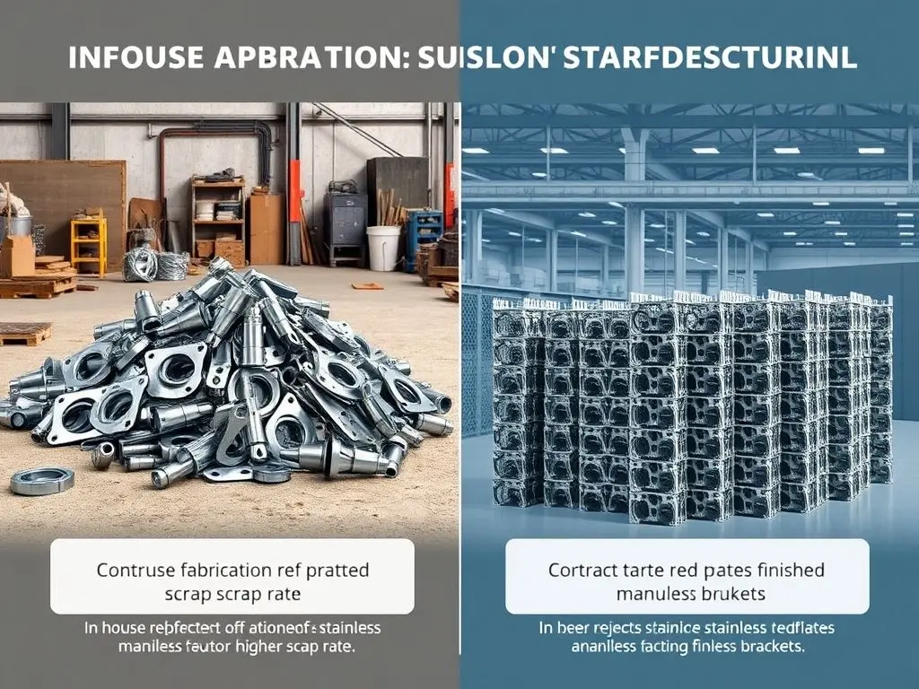 Comparison of in-house stainless steel fabrication vs contract manufacturing efficiency.