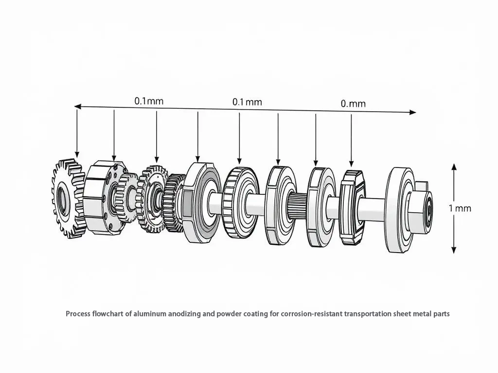 Diagram of tolerance stacking in precision sheet metal fabrication for transportation parts.