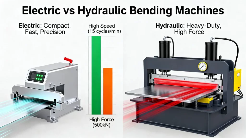 Comparison of electric vs hydraulic press brake performance metrics