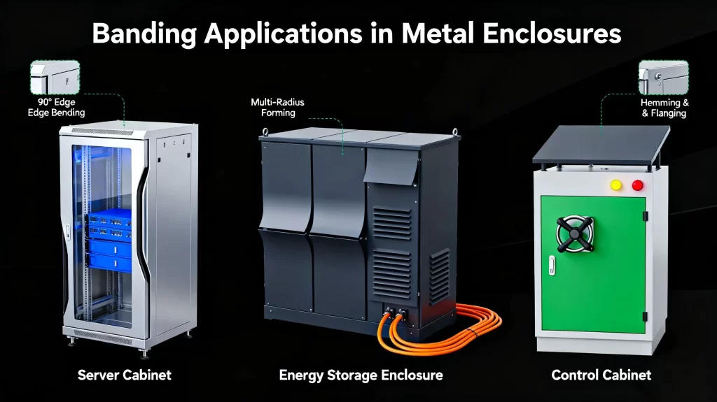 Bending process application in server cabinet manufacturing