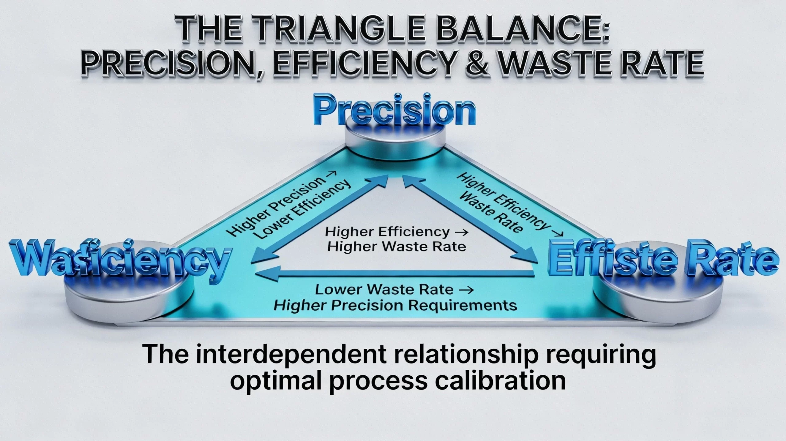 Triangle game relationship diagram of precision, efficiency and scrap rate in hard metal bending