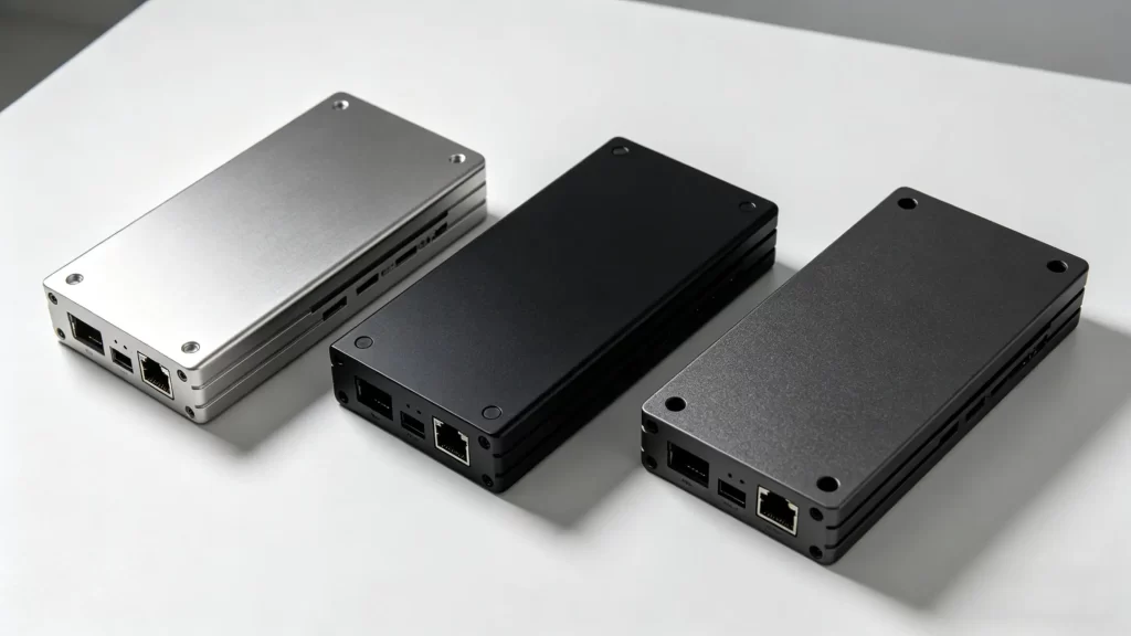 Different anodized aluminum parts for cosmetic and functional applications