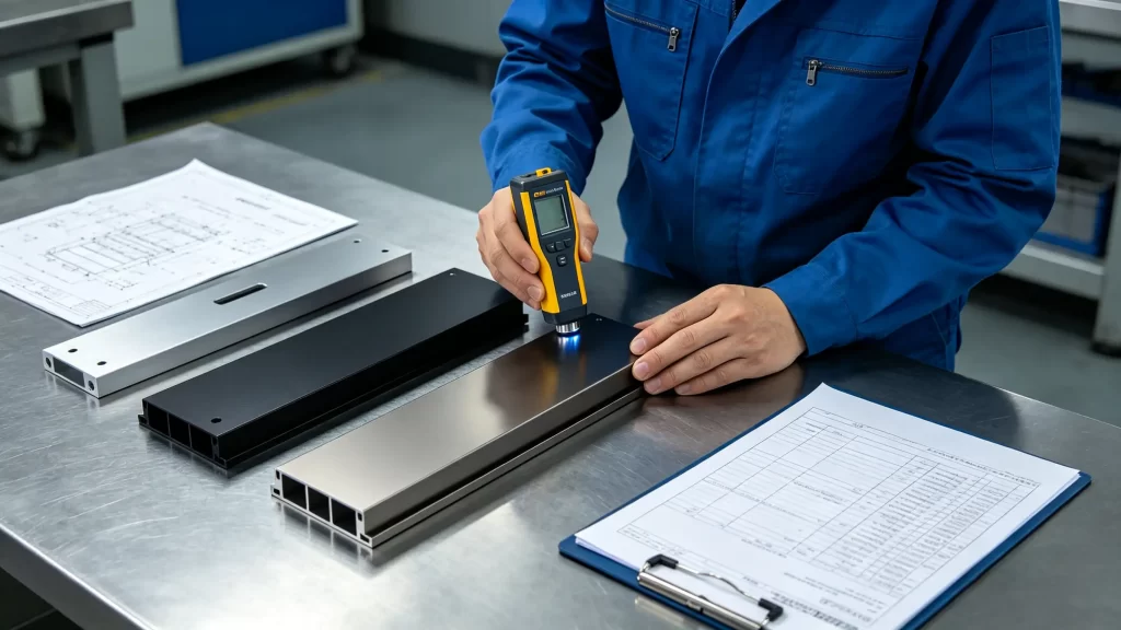 Quality inspection of anodized aluminum parts with coating thickness measurement