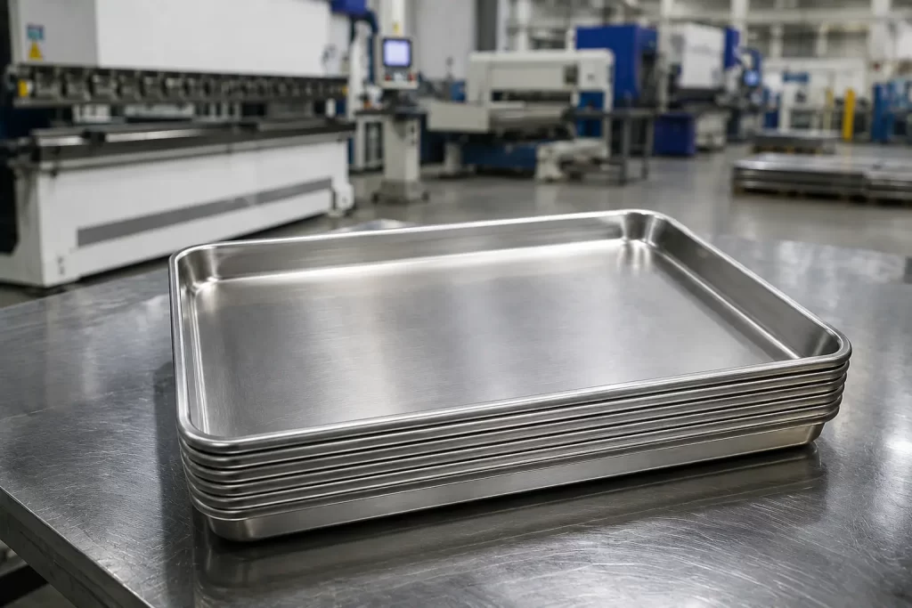 Finished baking tray sheet metal parts