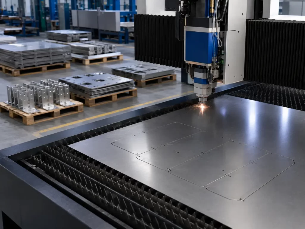 High precision stainless steel sheet metal laser cutting workshop