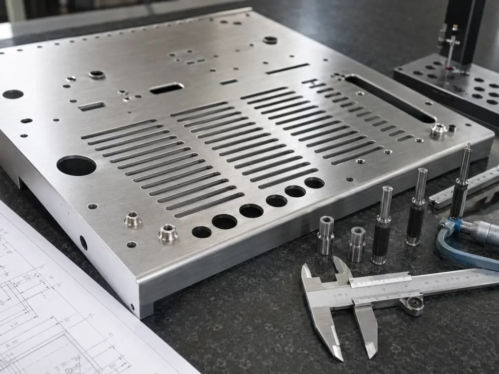 Hole position accuracy and burr detection details of sheet metal CNC punching samples