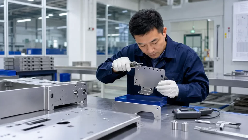 Quality inspection of sheet metal parts after deburring and polishing