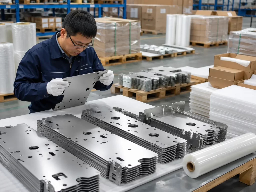 Quality inspection packaging and delivery of stainless steel laser cut parts