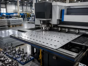 Sheet metal CNC punching workshop showcases the process of metal sheet hole machining
