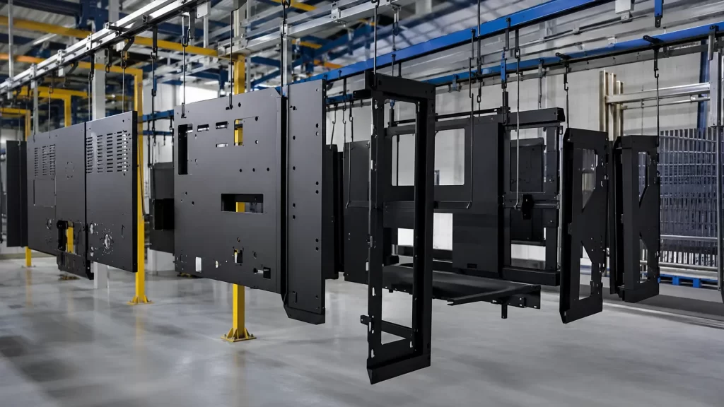 High-volume sheet metal powder coating production for OEM metal parts