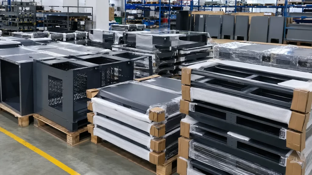 OEM sheet metal structural parts are welded, processed, packaged, and shipped as finished products