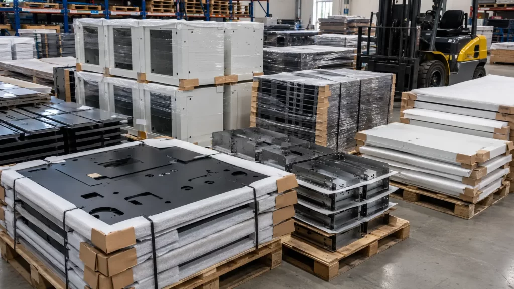 Packaging and shipping scene of sheet metal bending finished products