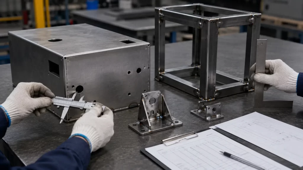 Review of welding and processing drawings for sheet metal structural parts and confirmation of sample parts
