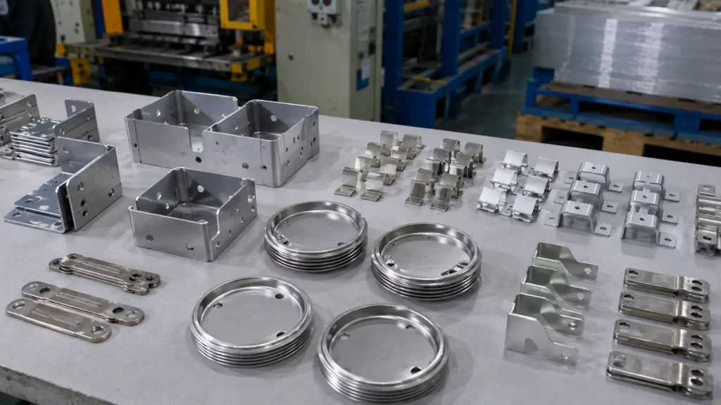 High-volume metal stamped brackets, terminals, spring clips and shallow-drawn covers in different materials