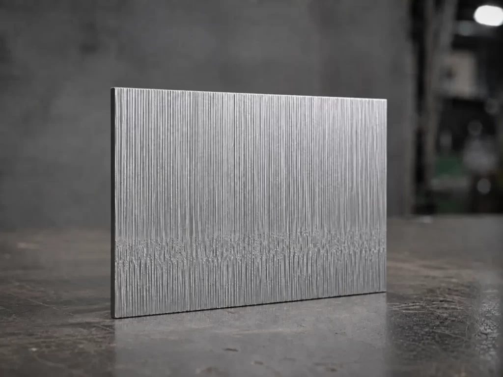 Close-up of clean laser-cut edge on 20mm carbon steel plate with minimal dross.